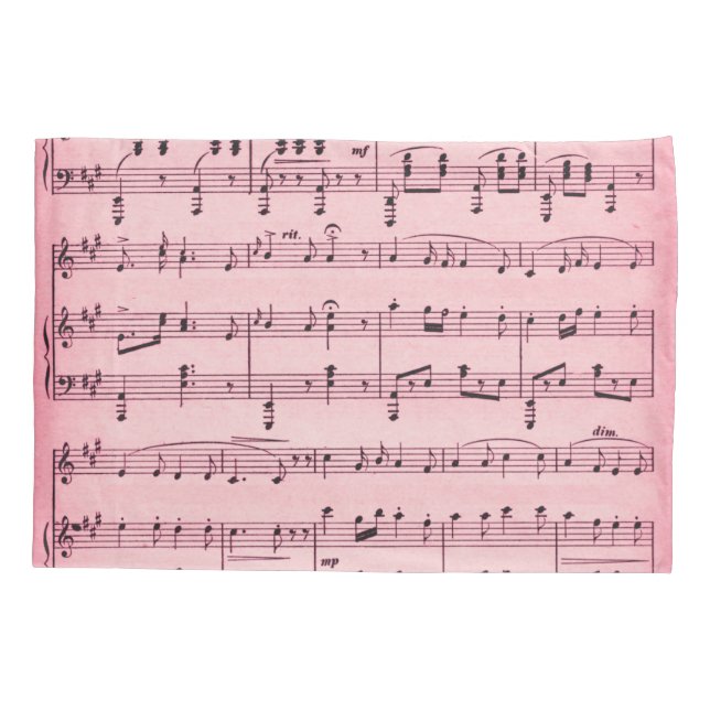 Funda De Cojín Música de hoja rosa (Reverso)