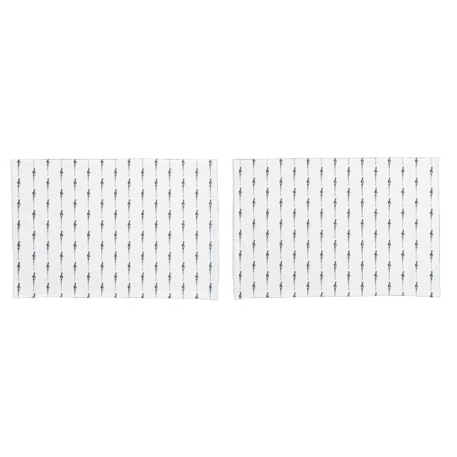 Funda De Cojín Música Motif Melding Treble Clef Black and White (Anverso - Set)
