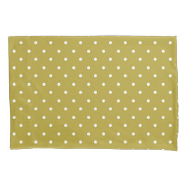 Funda De Cojín  Mustard yellow white polka dots pattern 