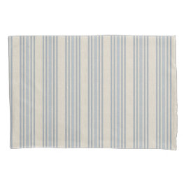 Funda De Cojín Muted Distressed Blue Farmhouse Ticking Stripe