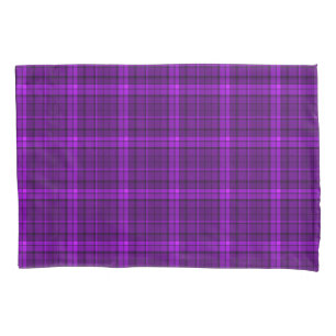 Funda De Cojín Muy hermoso patrón de cuadros brillantes púrpura