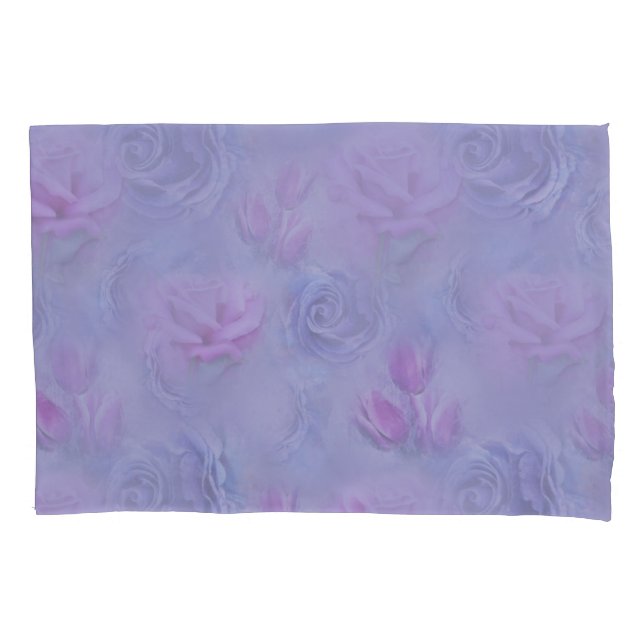 Funda De Cojín Muy peri acuarela, Rosas, tulipanes (Anverso)