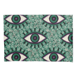 Funda De Cojín "Mystic Emerald Eyes" - Psychedelic Swirl Seamless