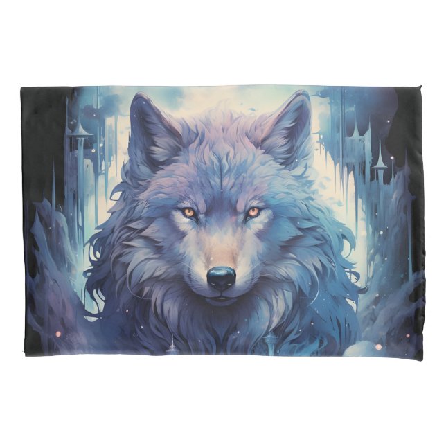 Funda De Cojín Mystic Moon Wolf Guardian (Anverso)