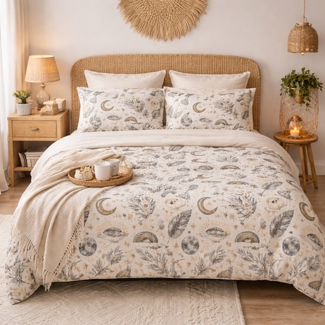 Funda De Cojín Mystical Celestial Moon Stars Pattern (Subido por el creador)