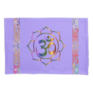 Funda De Cojín Namaste Om Lotus Rainbow Spiritual Personalizado