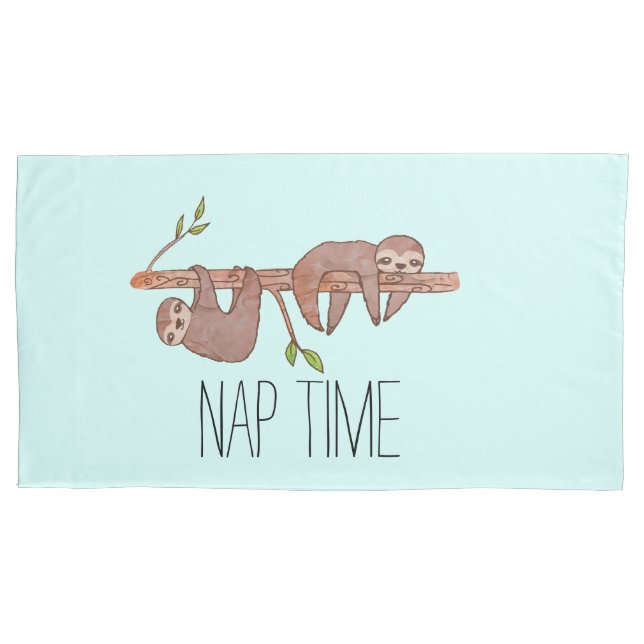 Funda De Cojín Nap Time Reversible Sleepe Cute Slots Pillowcase (Anverso)