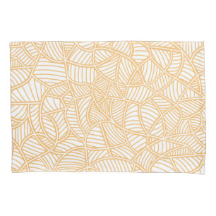 Funda De Cojín Naranja aleatorio de hojas de mosaico pálido