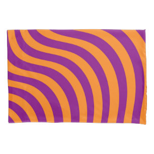 Funda De Cojín Naranja audaz Purple Zebra Stripe Spring Summer
