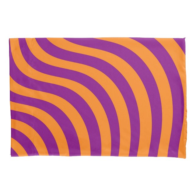 Funda De Cojín Naranja audaz Purple Zebra Stripe Spring Summer (Anverso)