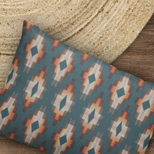 Funda De Cojín Naranja azul Verde azulado de moda Arte tribal gri