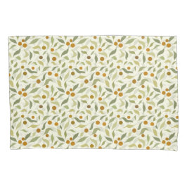 Funda De Cojín Naranja Berries y hojas en crema - patrón.