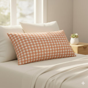 Funda De Cojín Naranja clásico de Gingham