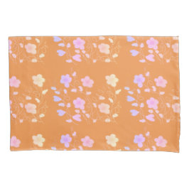 Funda De Cojín Naranja Con Floral