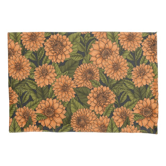 Funda De Cojín Naranja Dahlia Garden (Anverso-izquierdo)