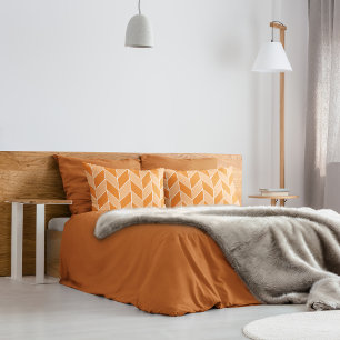 Funda De Cojín Naranja de otoño moderno Peach Herringbone Chevron