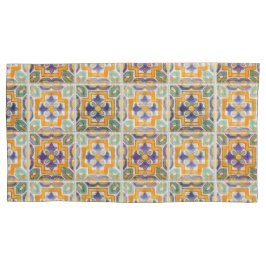 Funda De Cojín Naranja-Green-Blue Tile Pillowcase