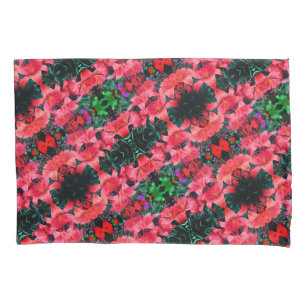 Funda De Cojín Naranja Lily Flowers Resumen Patrón de arte