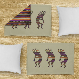 Funda De Cojín Naranja Purple Tan Black Southwest Kokopelli