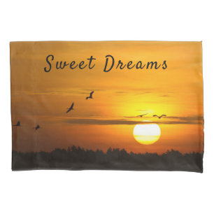 Funda De Cojín Naranja romántico al atardecer y sueños dulces n
