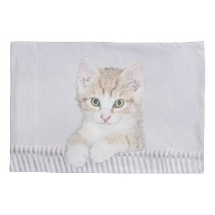 Funda De Cojín Naranja Tabby Kitten Pintura - Arte Gato Original
