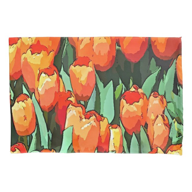 Funda De Cojín Naranja Tulips (Anverso)