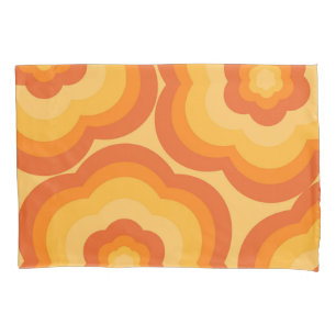 Funda De Cojín Naranja Vibrante Y2K Flor silvestre negrita Primav