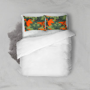 Funda De Cojín Naranja y Camuflaje Verde, Ejército