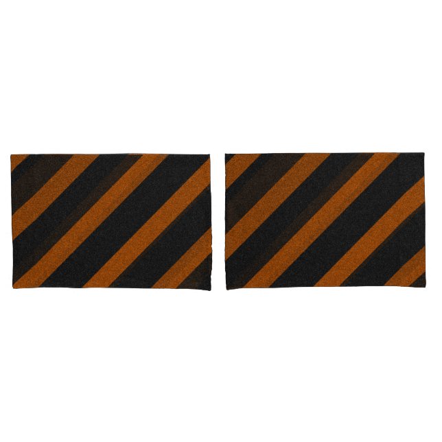 Funda De Cojín Naranja y Purpurina de franjas negras (Anverso - Set)