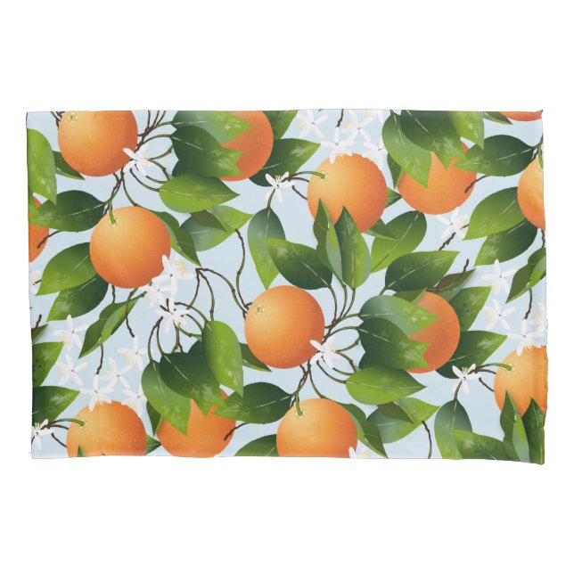 Funda De Cojín Naranjas Citrus Fruit Floral (Anverso)
