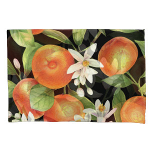 Funda De Cojín Naranjas de mano desatada: Ilustracion floral.