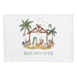 Funda De Cojín Natividad de los Navidades cristianos acuarelas