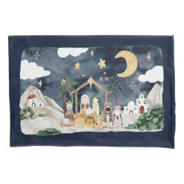 Funda De Cojín Natividad de los Navidades cristianos acuarelas