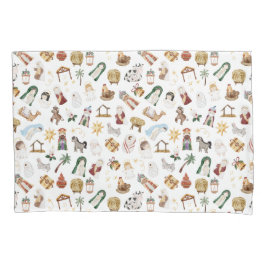 Funda De Cojín Natividad de los Navidades cristianos acuarelas