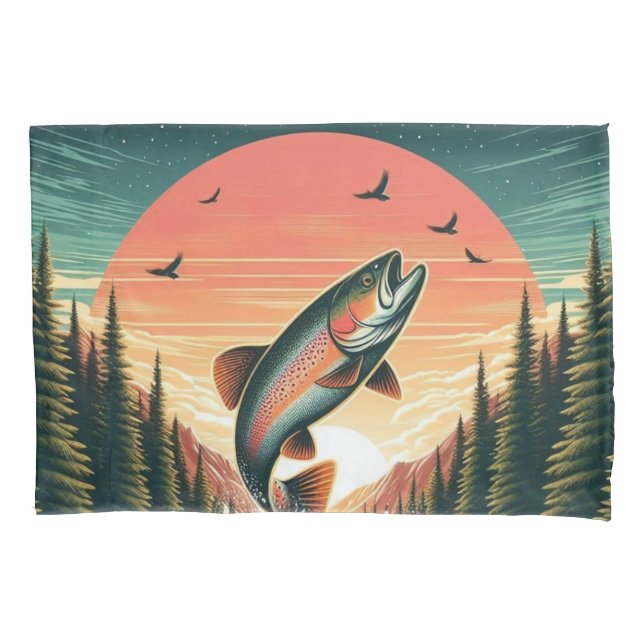 Funda De Cojín Naturaleza de trucha del exterior (Anverso)