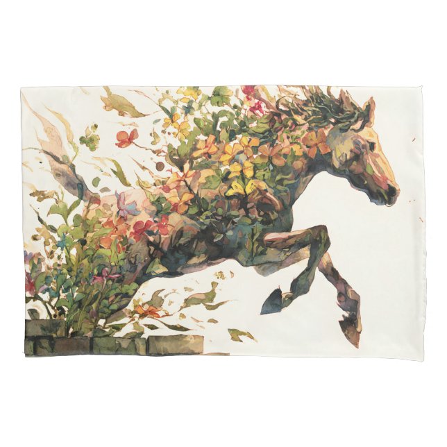 Funda De Cojín Naturaleza Salto de Caballos Botánicos Florales (Anverso)