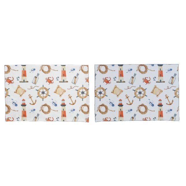 Funda De Cojín Nautical Anchor Navy Cute Kids (Anverso - Set)