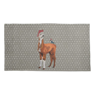 FUNDA DE COJÍN NAVIDAD DE LA LLAMA Y DEL PÁJARO
