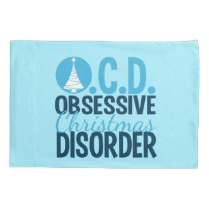 Funda De Cojín Navidad de OCD (azul)