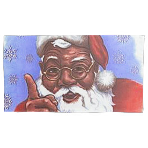 Funda De Cojín Navidad negro afroamericano de Papá Noel