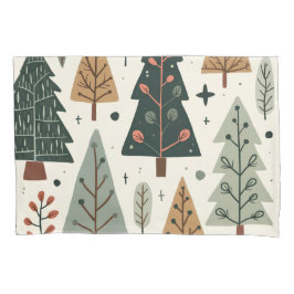 Funda De Cojín Navidad Patrón de árbol vintage vacaciones