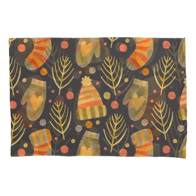 Funda De Cojín Navidades acuarelas: Patrón festivo sin foco. (Anverso)