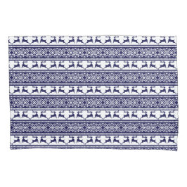 Funda De Cojín Navidades, azul y blanco escandinavo