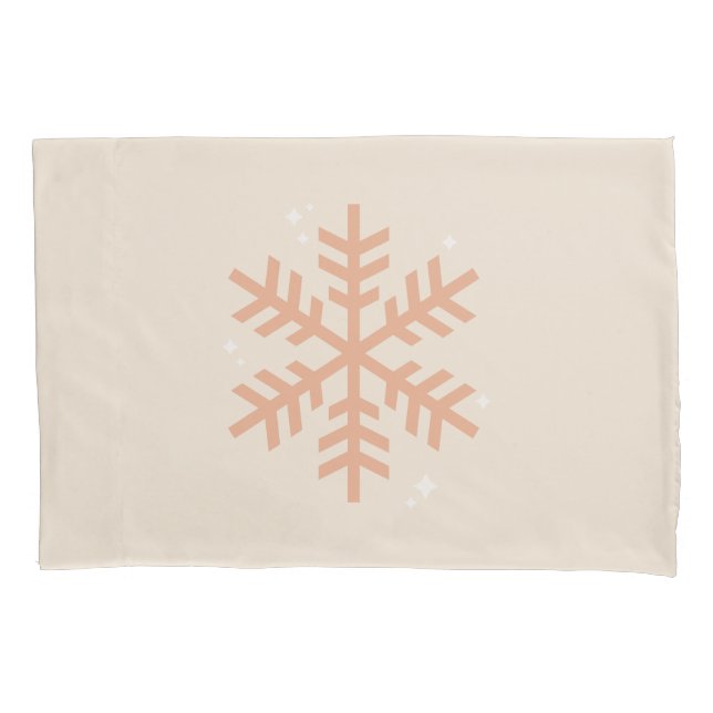 Funda De Cojín Navidades Beige copo de nieve (Anverso)