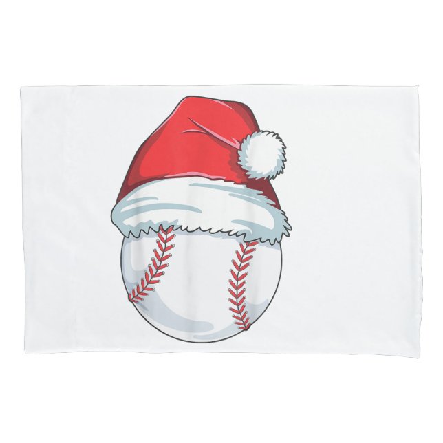 Funda De Cojín Navidades Béisbol Santa Hat Ball Niños Hombres (Anverso)