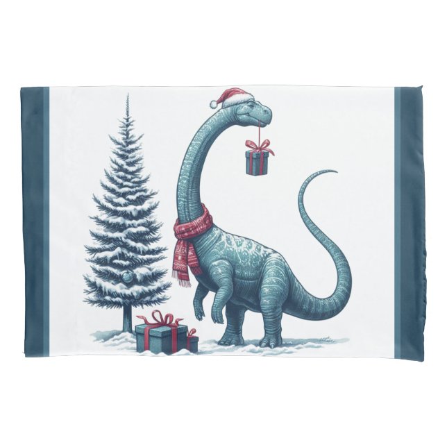 Funda De Cojín Navidades Brontosaurus dinosaur (Anverso)
