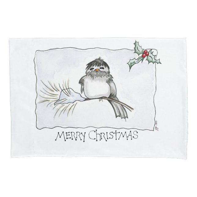 Funda De Cojín Navidades Chickadee (Anverso)