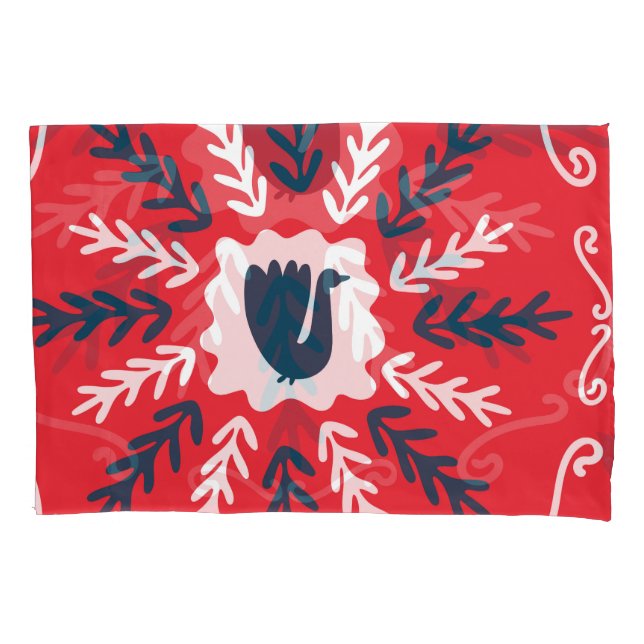 Funda De Cojín Navidades de arte Folk Doodle Tile (Anverso)