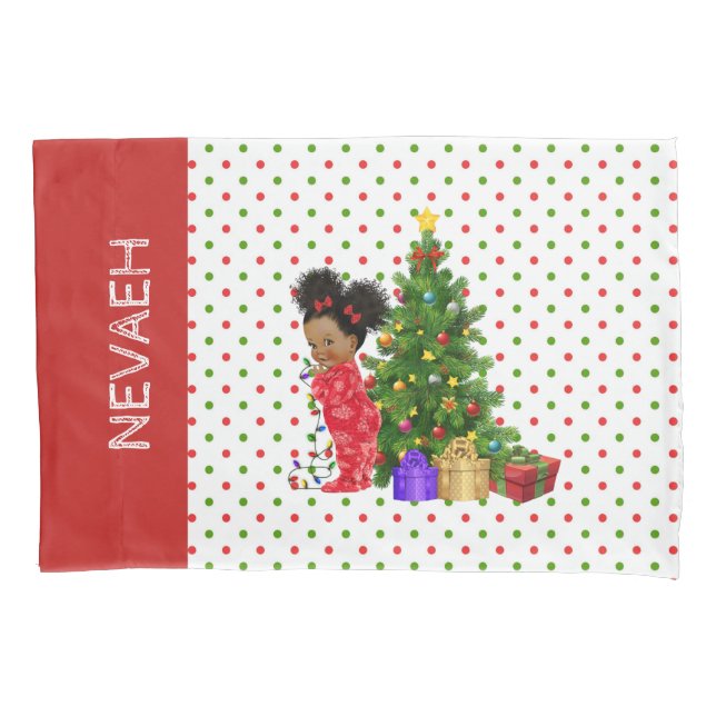 Funda De Cojín Navidades de bebé afroamericanas (Anverso)