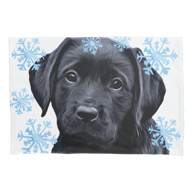 Funda De Cojín Navidades de Labrador Negro - Laboratorio negro de (Anverso)